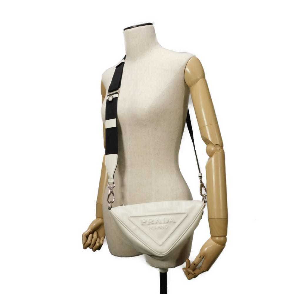 Prada Triangle Leather Crossbody Shoulder Bag in White with RFID IC Chip Embo... - Picture 2 of 16
